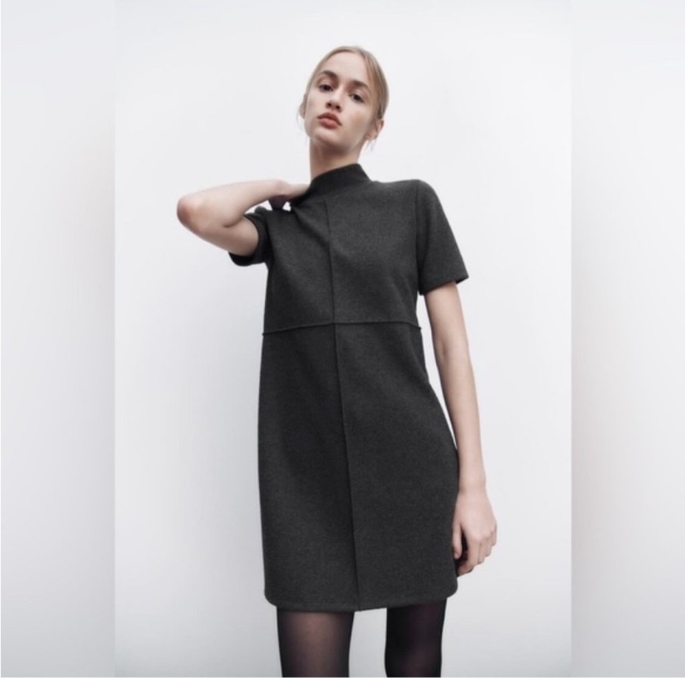 Zara Gray Short Sleeve Dress